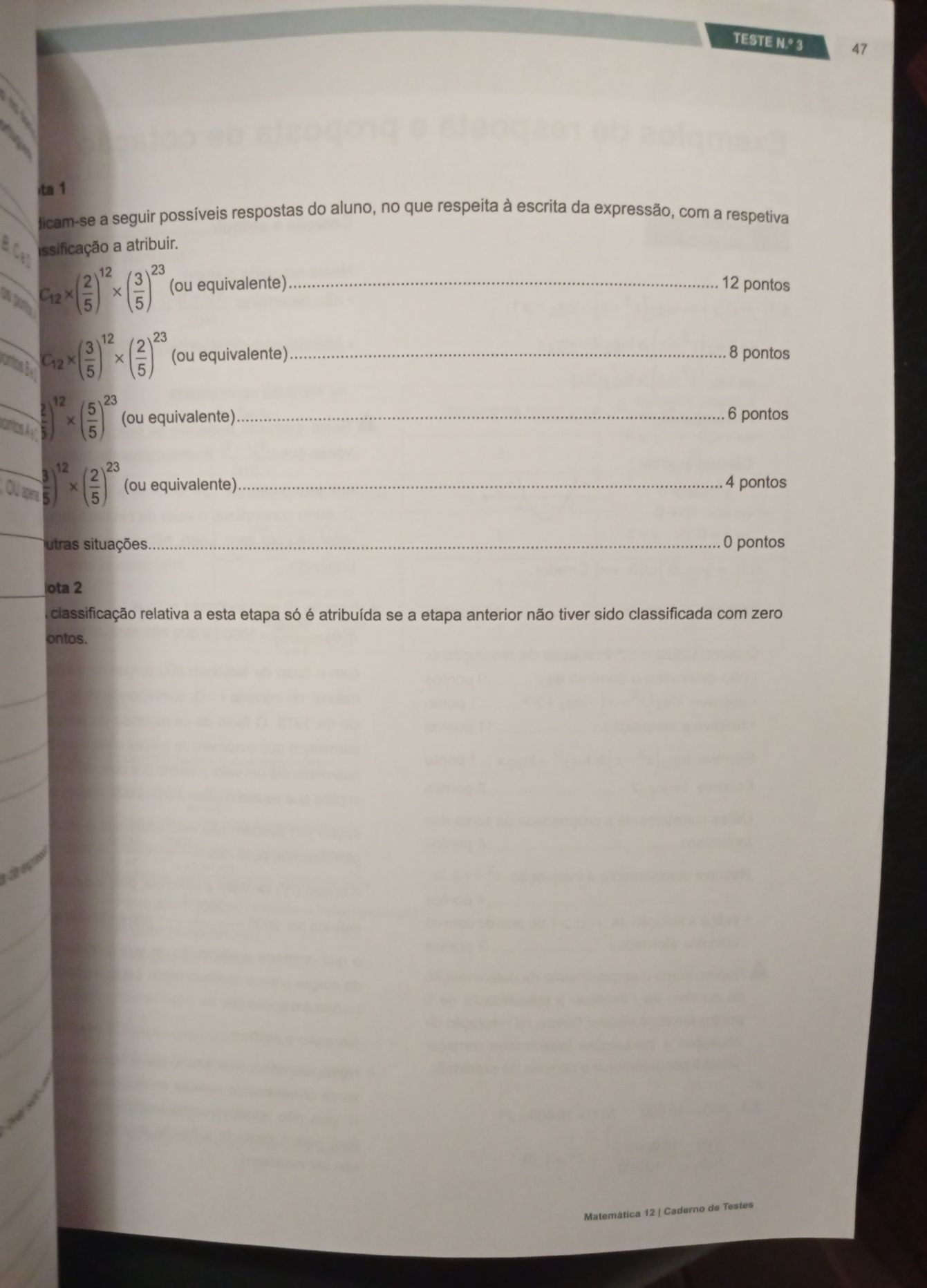 Caderno de Testes Matemática A 12° ano