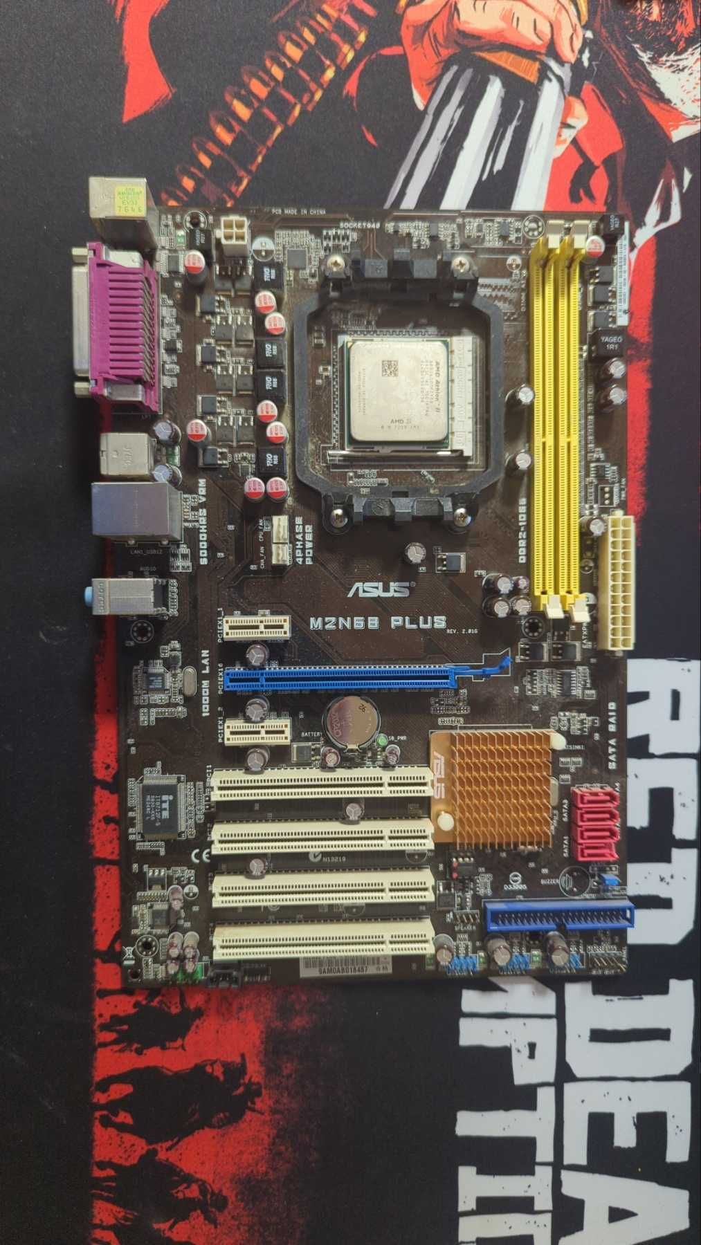 материнська плата asus m2n68 plus із процесором amd athlon 2