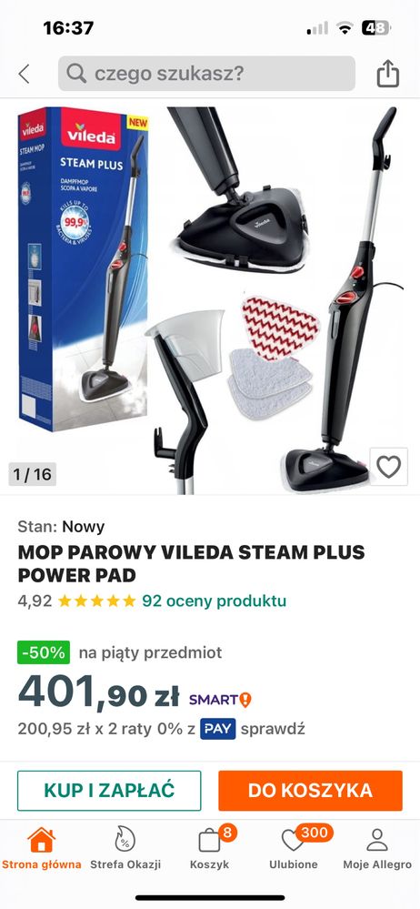 Vileda steam plus mop parowy