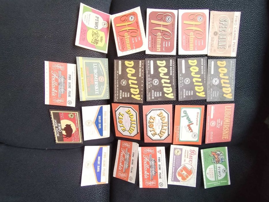 Browar Białystok 22 szt etykiet na piwo lata 80-te