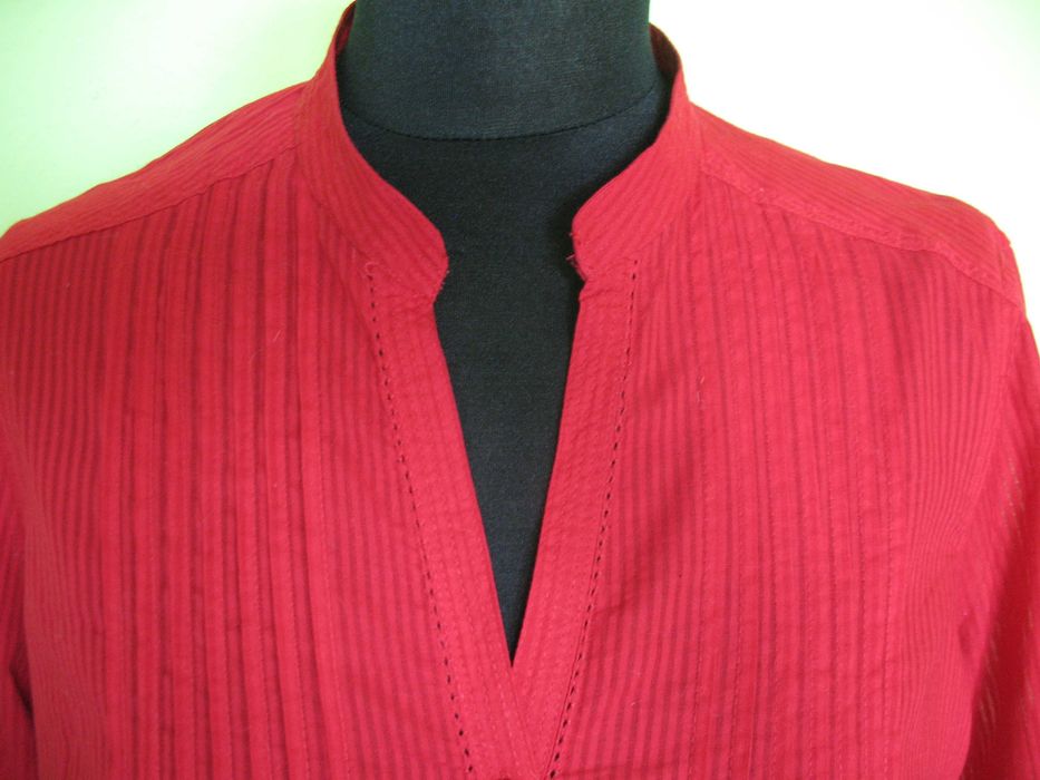 Bluzka - czerwona bawełna - 42 XL biust 106 cm