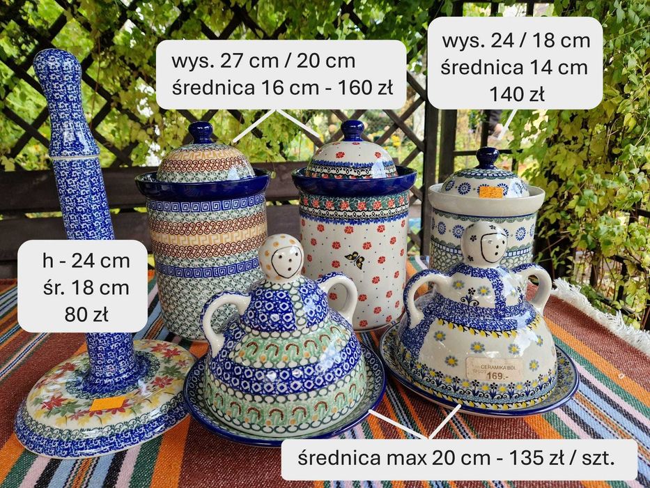 CERAMIKA BOLESŁAWIECKA podgrzewacze czajnik dzbanki talerzyki