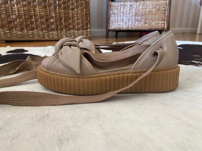 Sandalias Puma Fenty Bow Creeper Beige Rihanna