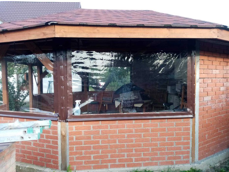 ПВХ штори для альтанки , М'які вікна для тераси .