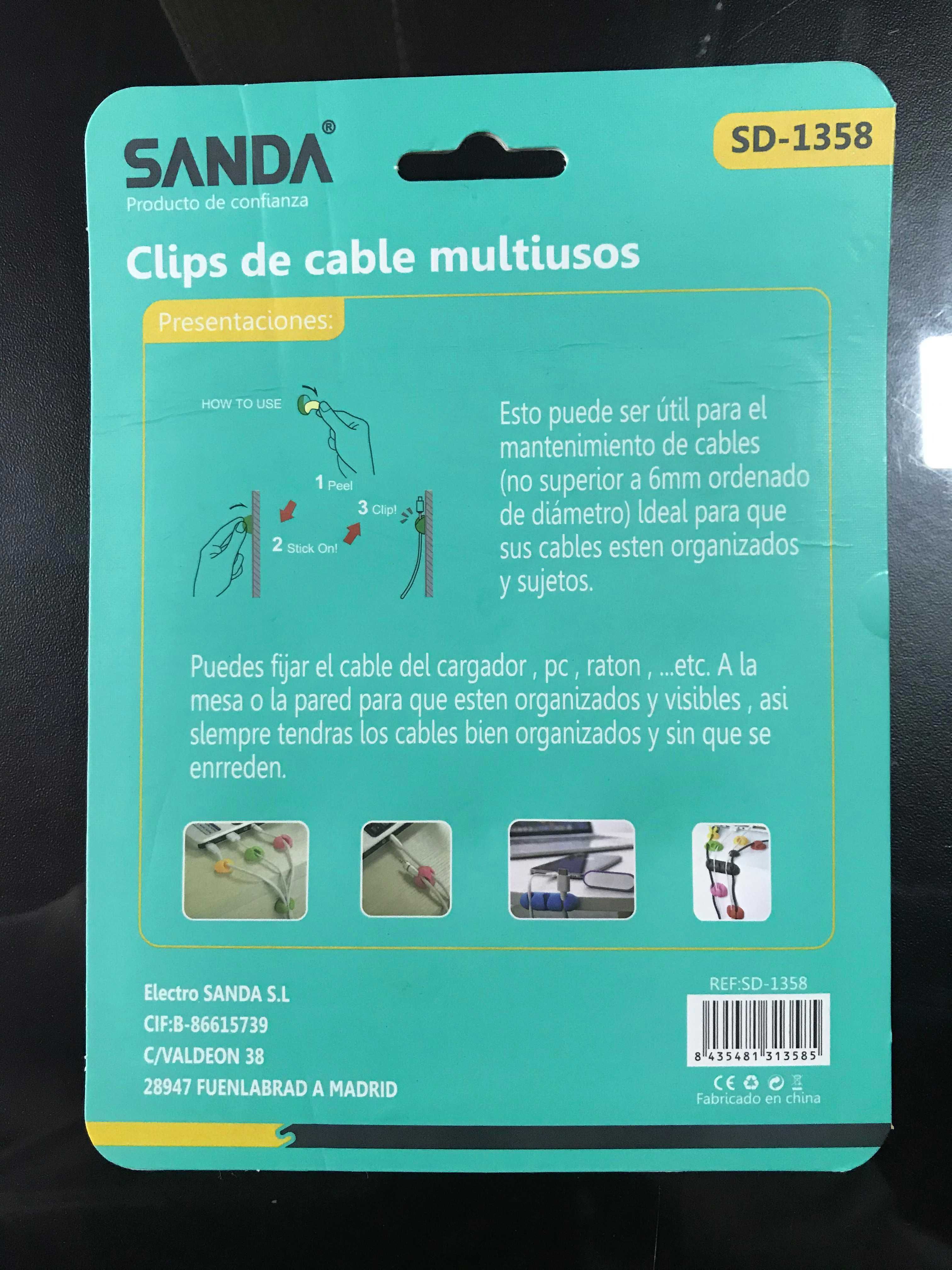 Clip Organizador de cabos / Fios - Clip multifunções