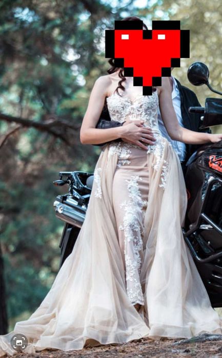 Весільна сукня Bridal рибка зі зьйомним шлейфом. Розмір S