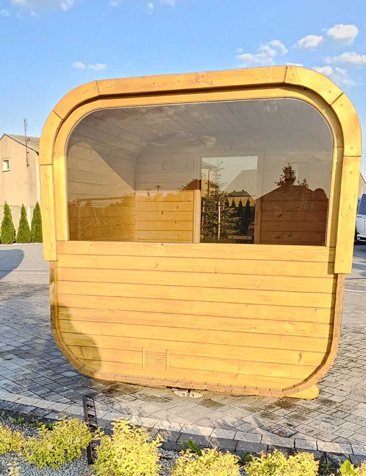 Sauna Beczka Kwadratowa 350CM z panoramą 50%