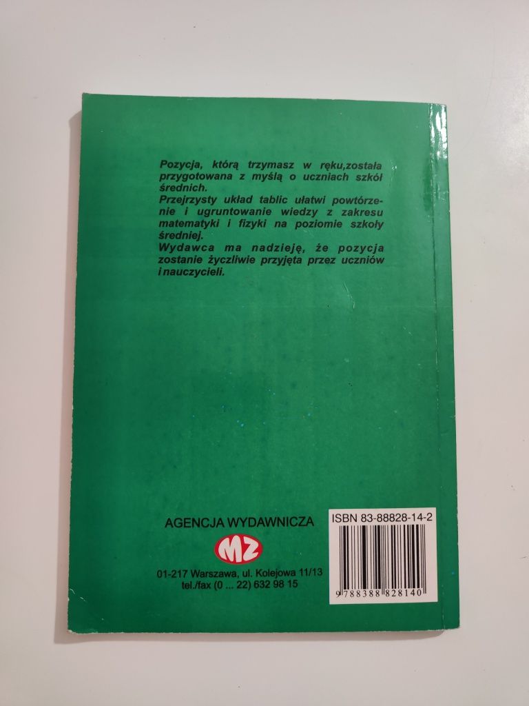 Podręczne tablice matematyczno-fizyczne Twierdzenia wzory definicje