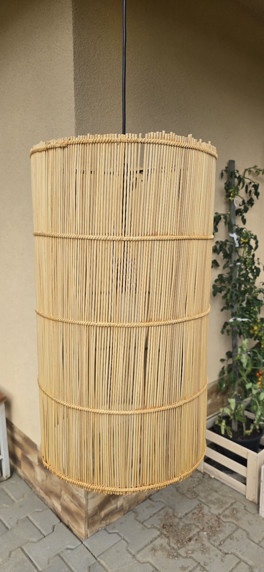 Lampa w stylu boho, bambusowa