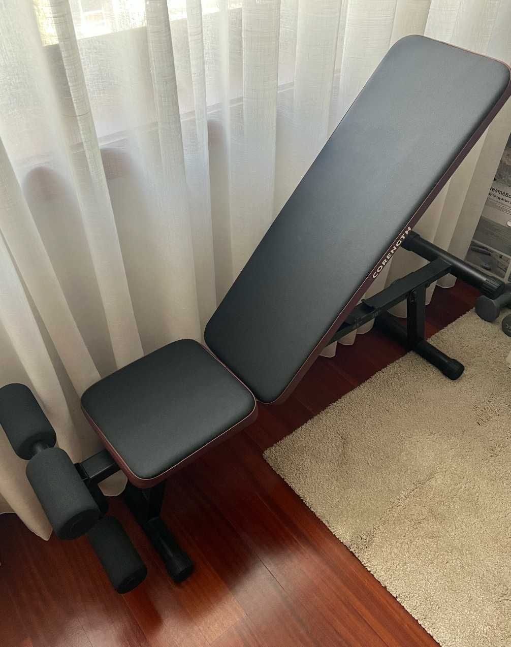 Banco de Musculação e Haltere Hexagonal 7.5kg (x2)