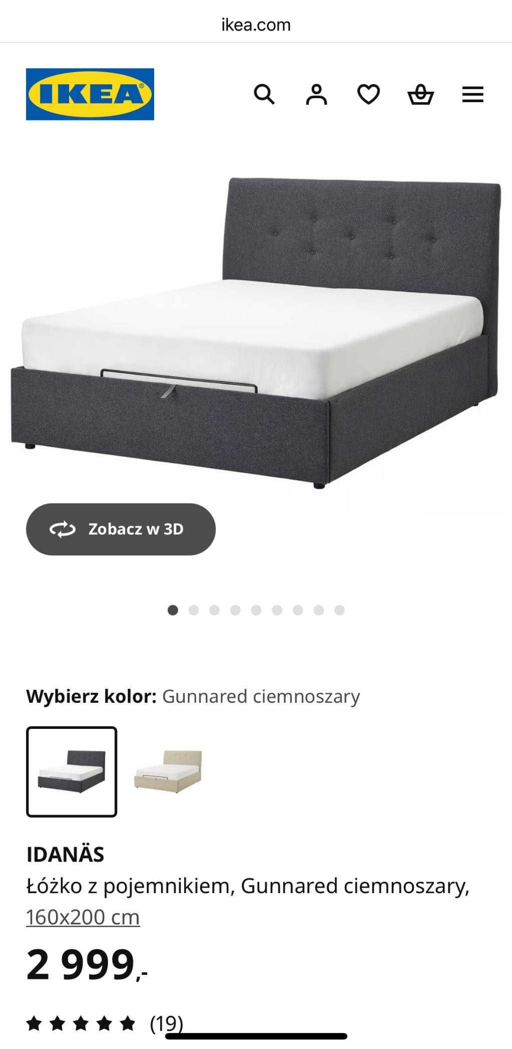 łóżko z dużym pojemnikiem, IKEA