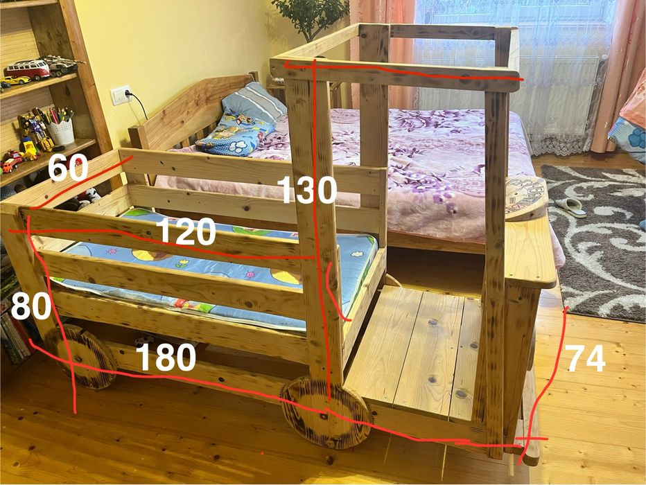 Ліжко дитяче машинка