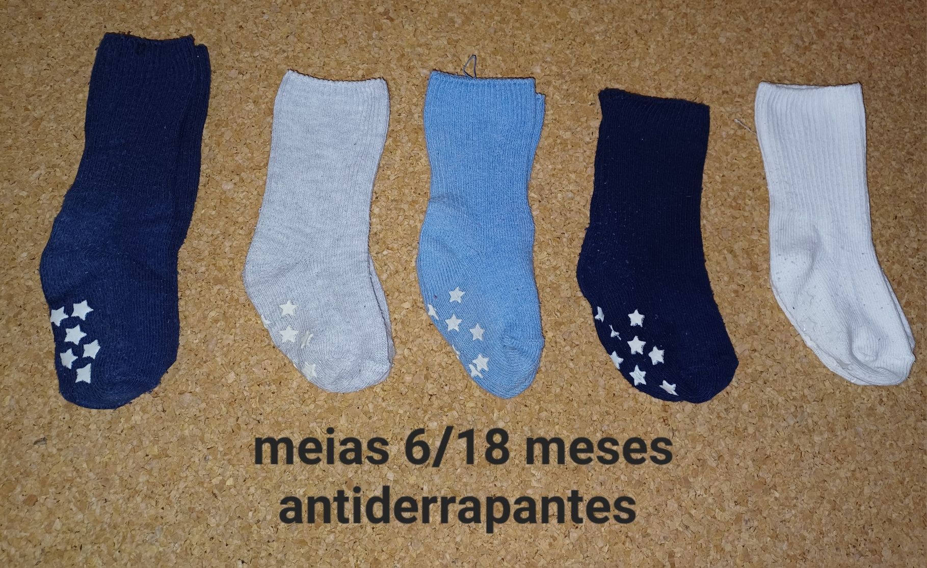 Conjunto de meias 6/18 meses, antiderrapantes, bebé, menino, menina