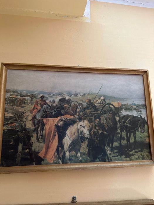 Obraz PRL Obóz Zaporożców" autorstwa Alfreda Wierusz-Kowalskiego.