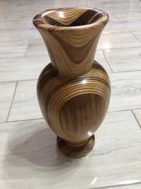 Drewniany stary wazon PRL 30cm