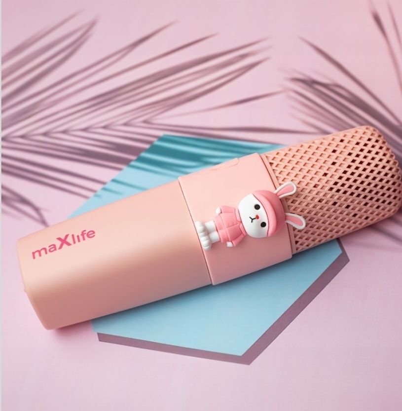 Maxlife mikrofon z głośnikiem Bluetooth różowy / niebieski