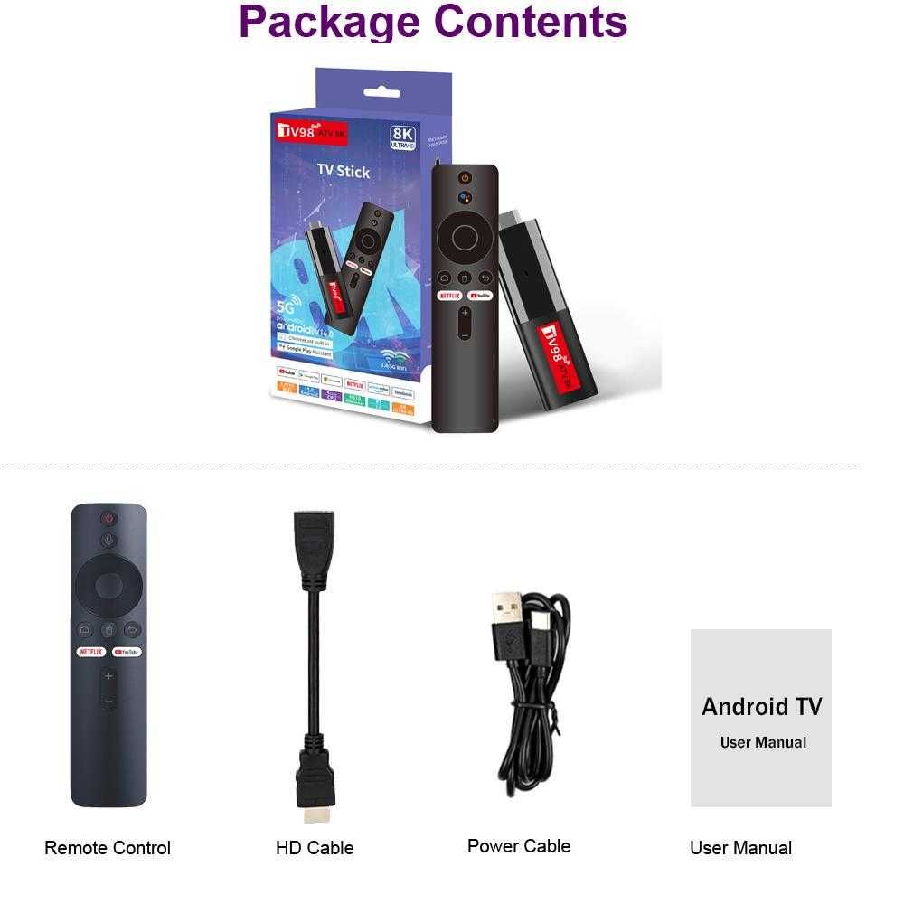 Smart TV Stick TV98 Android 14 ATV