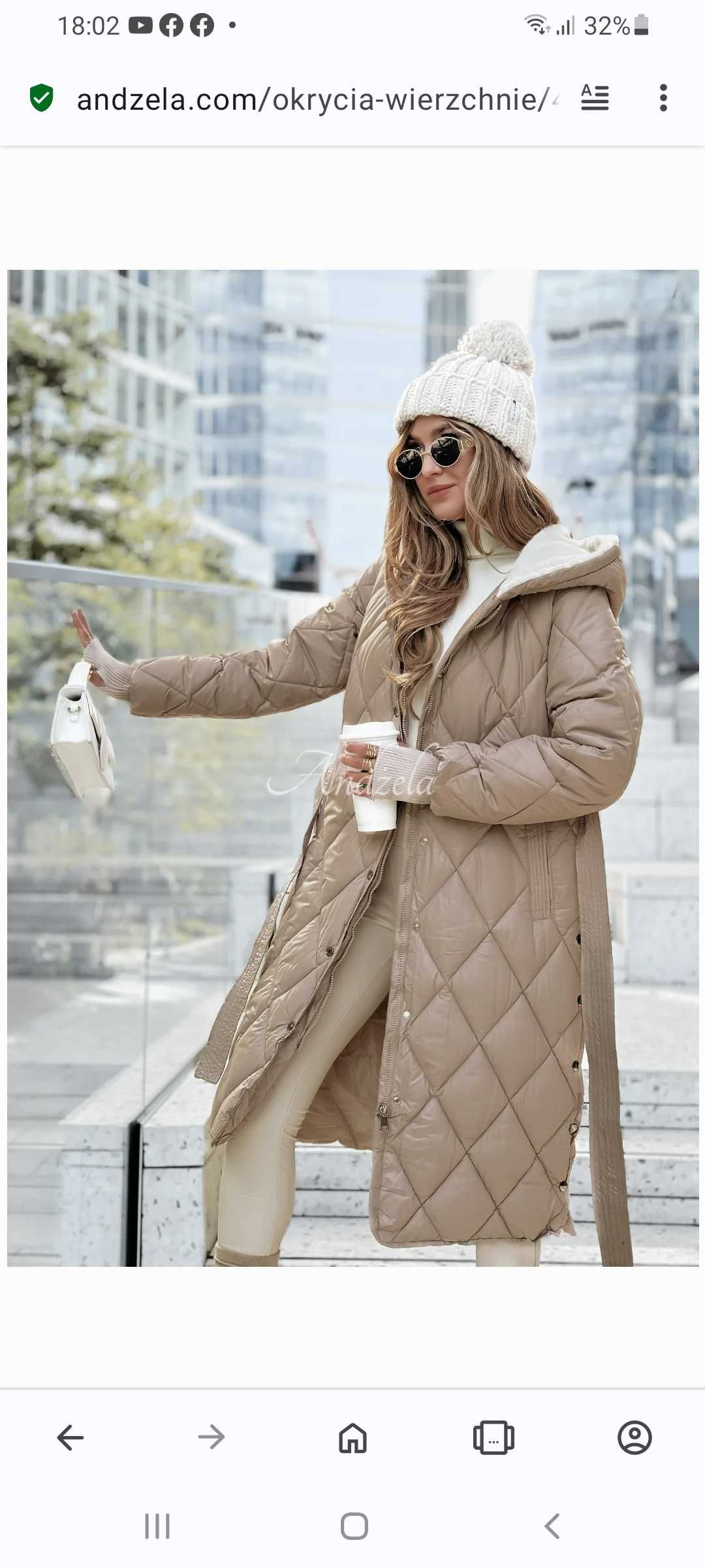 L XL Kurtka pikowana kaptur