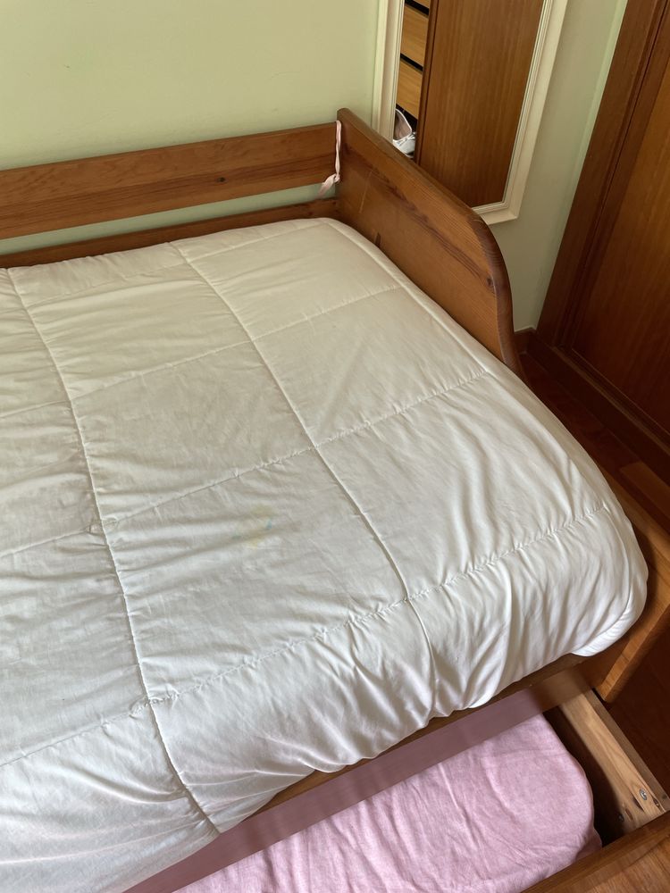 Cama solteiro com gaveta (1 ou 2 camas/sofa) madeira colchoes