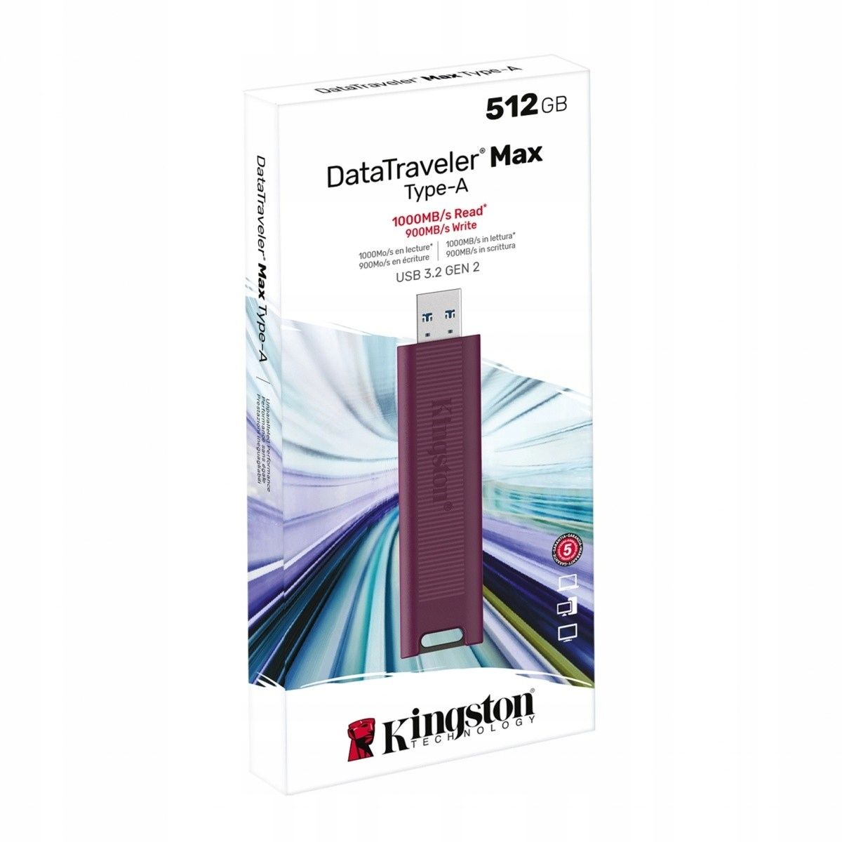 pendrive kingston data traveler max a 512 gb usb 3.0, usb 3.1, usb