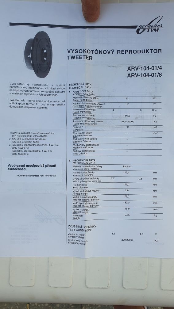 Głośniki wysokotonowe 4Ohm