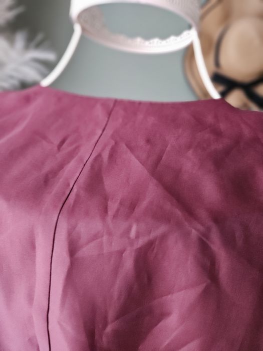 Burgundowa Kamizelka damska Retro Bordowa w Listki/Krople Złote Guziki