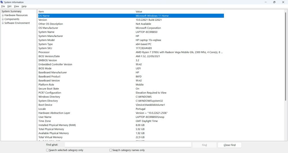HP Laptop 15S-EQ2008NP (15.6''; AMD Ryzen 7 3700U; RAM 8GB; 476GB SSD)