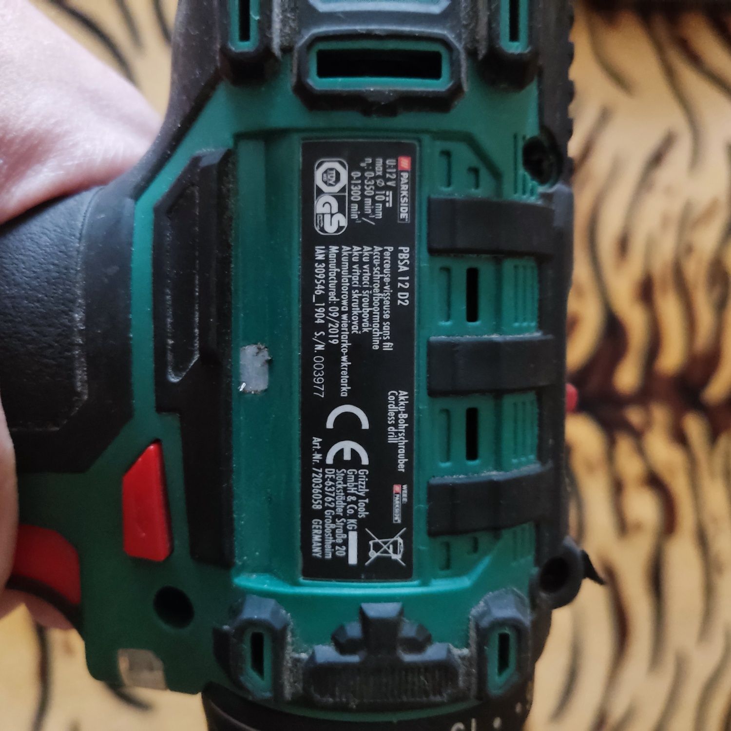 Дрель-шуруповёрт Parkside PBSA 12 D2