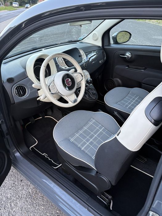 Fiat 500 lounge 1.2 benzyna 2019r klima , szklany dach, led , carplay