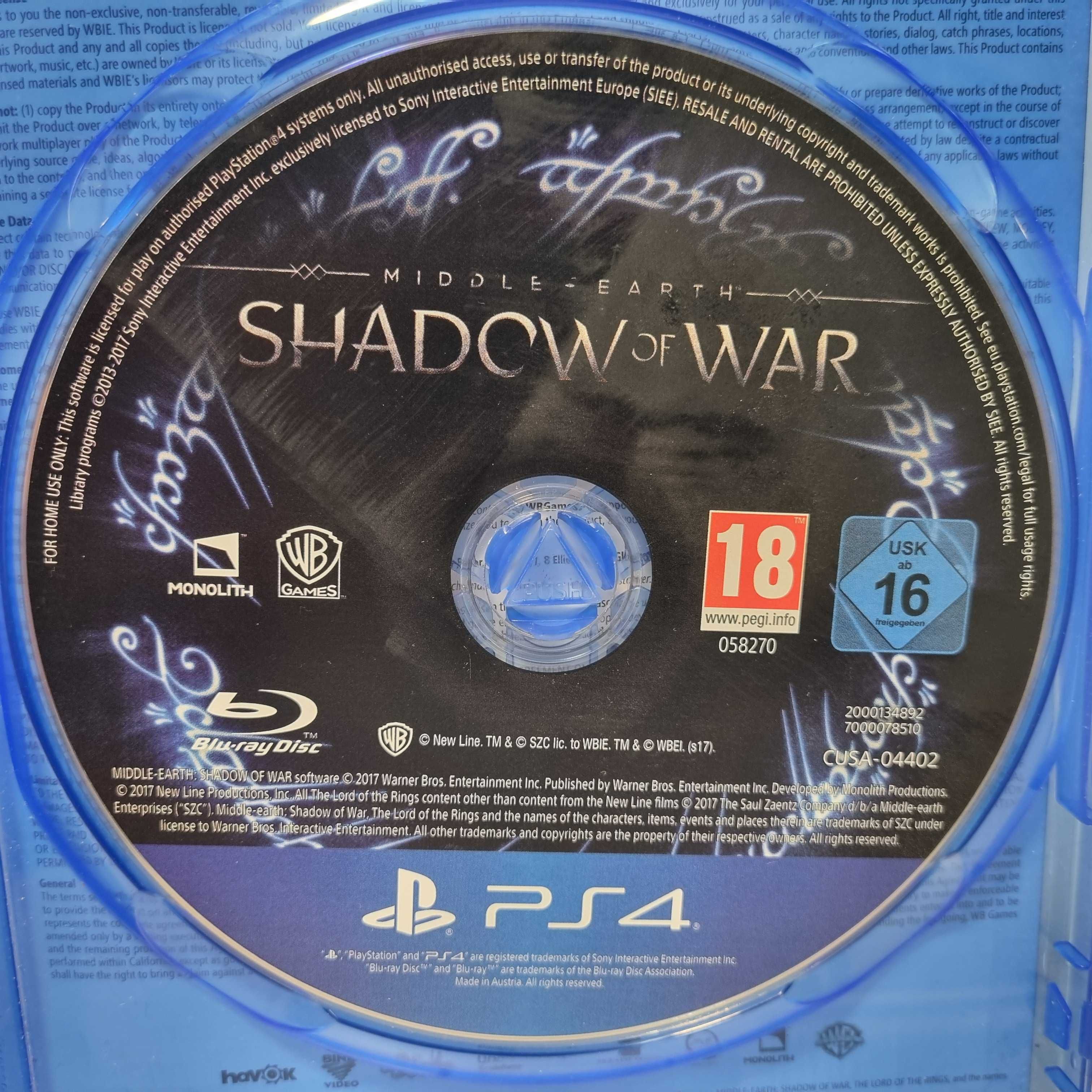 Shadow of War PS4 PlayStation 4