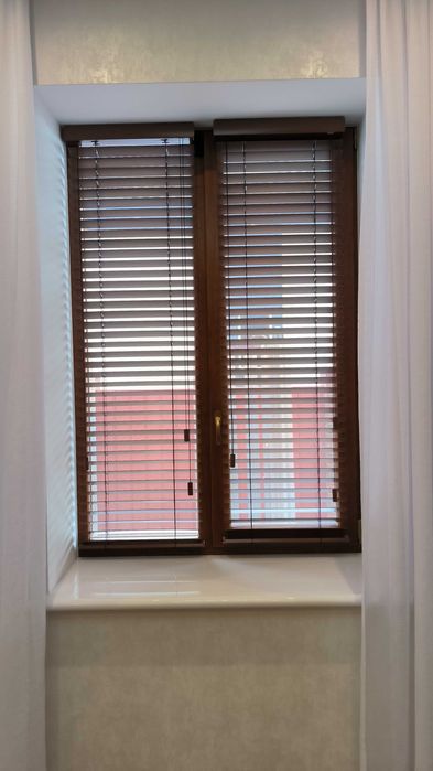 Жалюзі дерев'яні, лісовий горіх/cedar, ШхВ 593х1210 мм, ламель 50мм