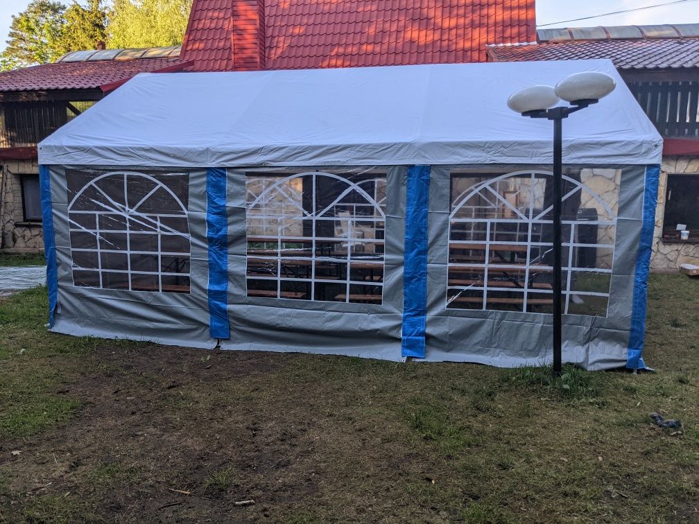 Namioty pawilon ogrodowy imprezowy stoły ławki wynajem