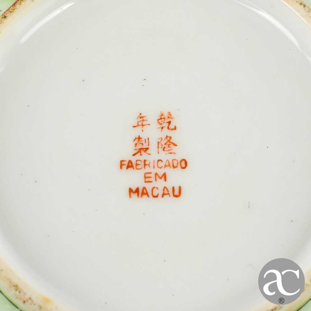 Bule açucareiro e leiteira, China, decoração luta de galos, circa 1970