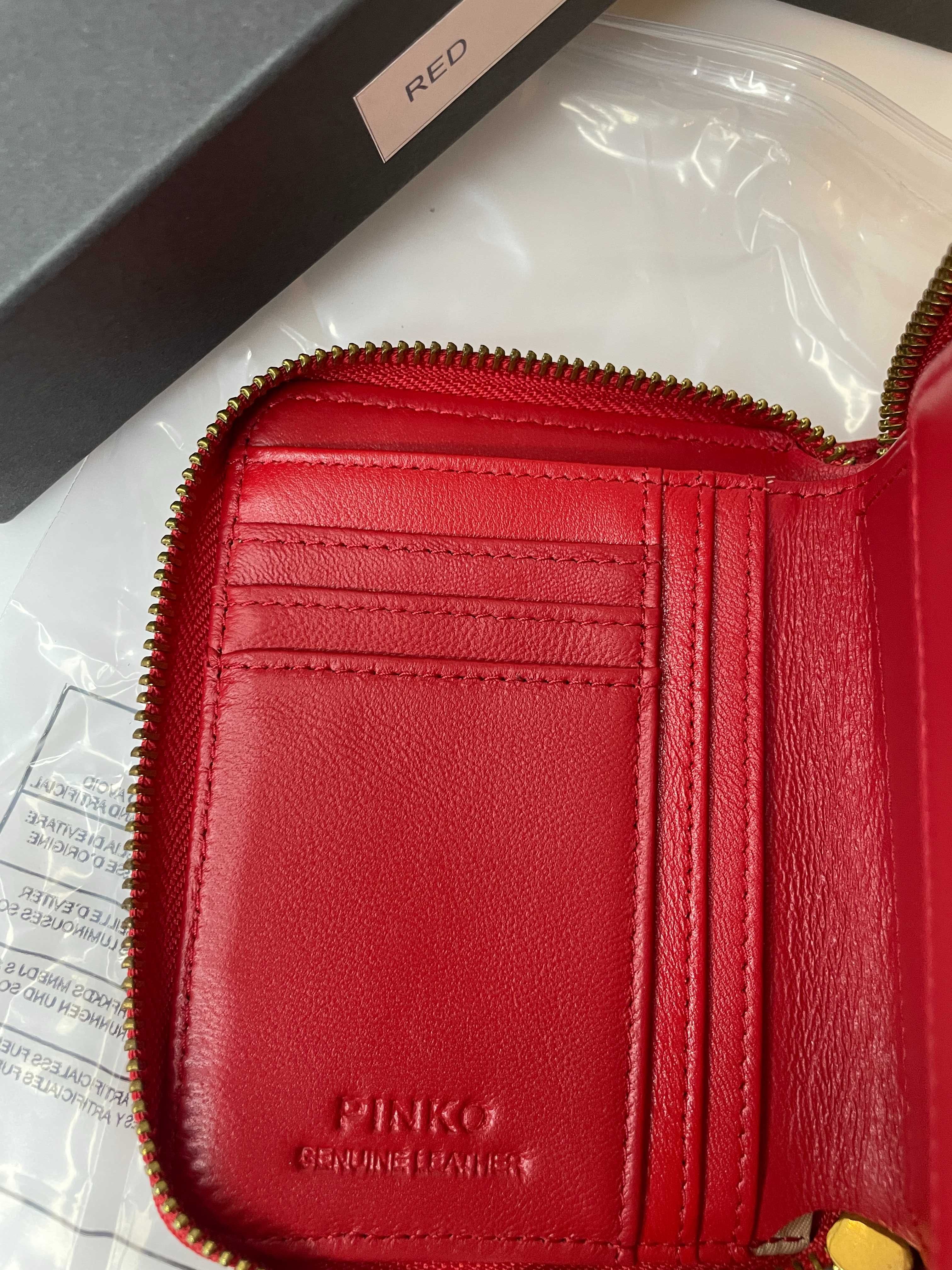 portfel pinko taylor wallet zip around m v quilt czerwony