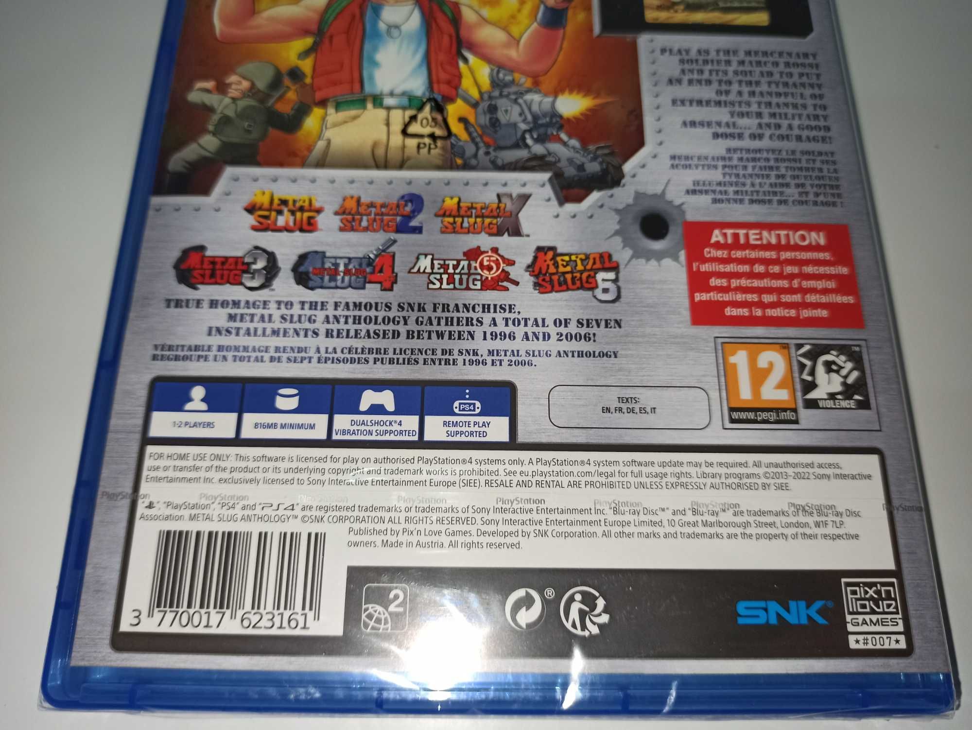 ps4 METAL SLUG ANTHOLOGY nowa! Unikat! 7 gier komplet