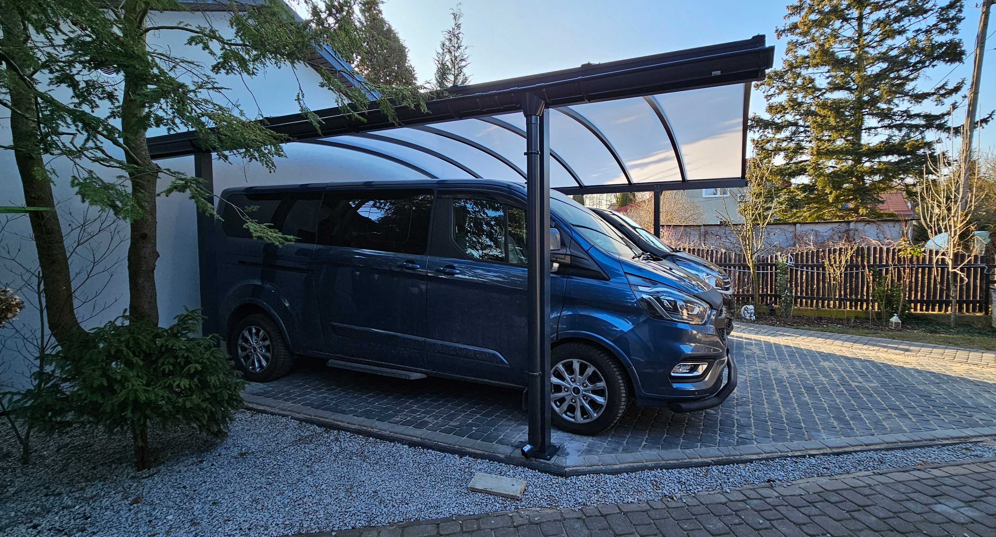 Wiata wolnostojąca na 2 samochody Aluminium antracyt