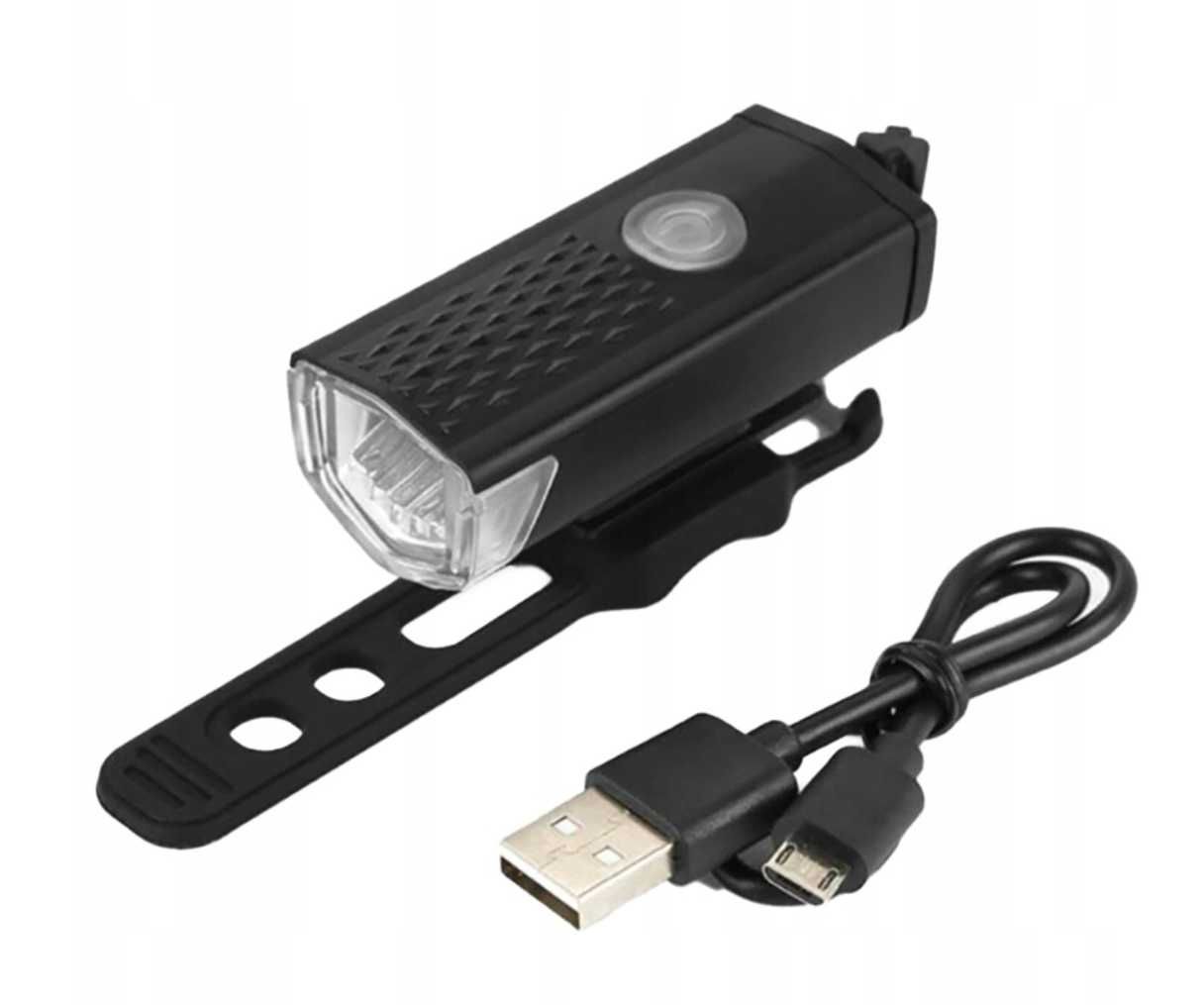 Lampka rowerowa przednia ładowana na USB