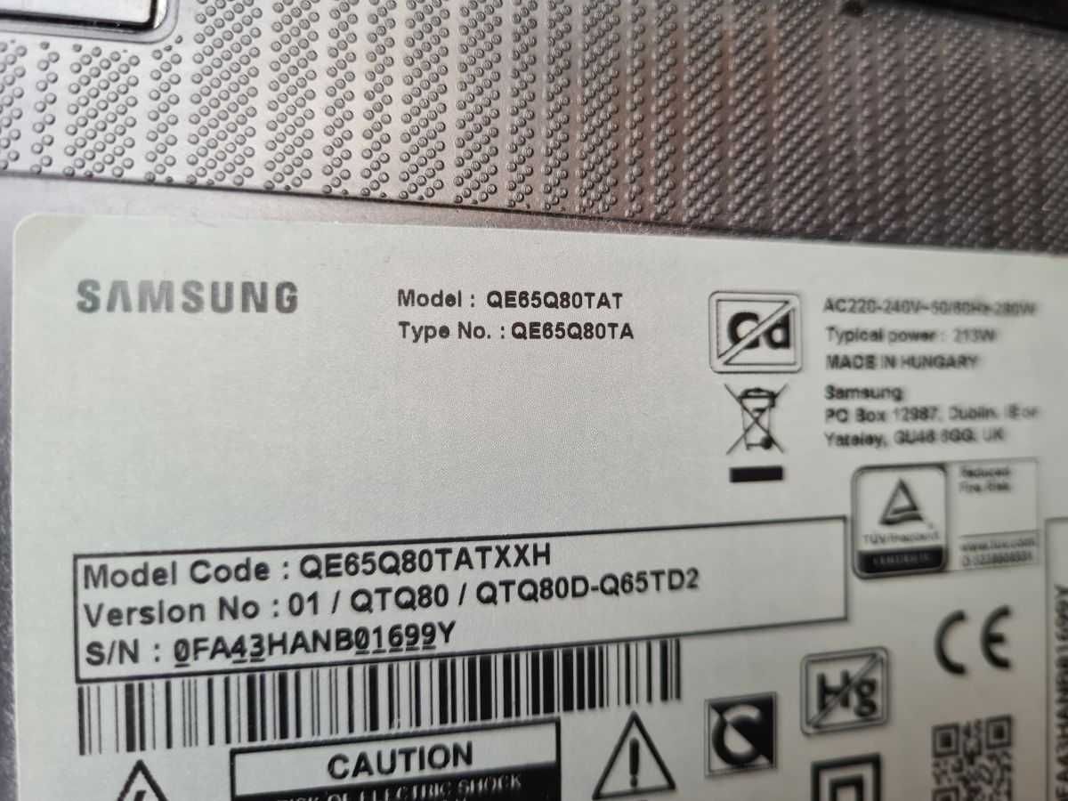 TV Samsung 65cali QLED model QE65Q80TA