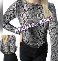 Michael Kors - oryginalna bluzka marki premium animal print skóra węża