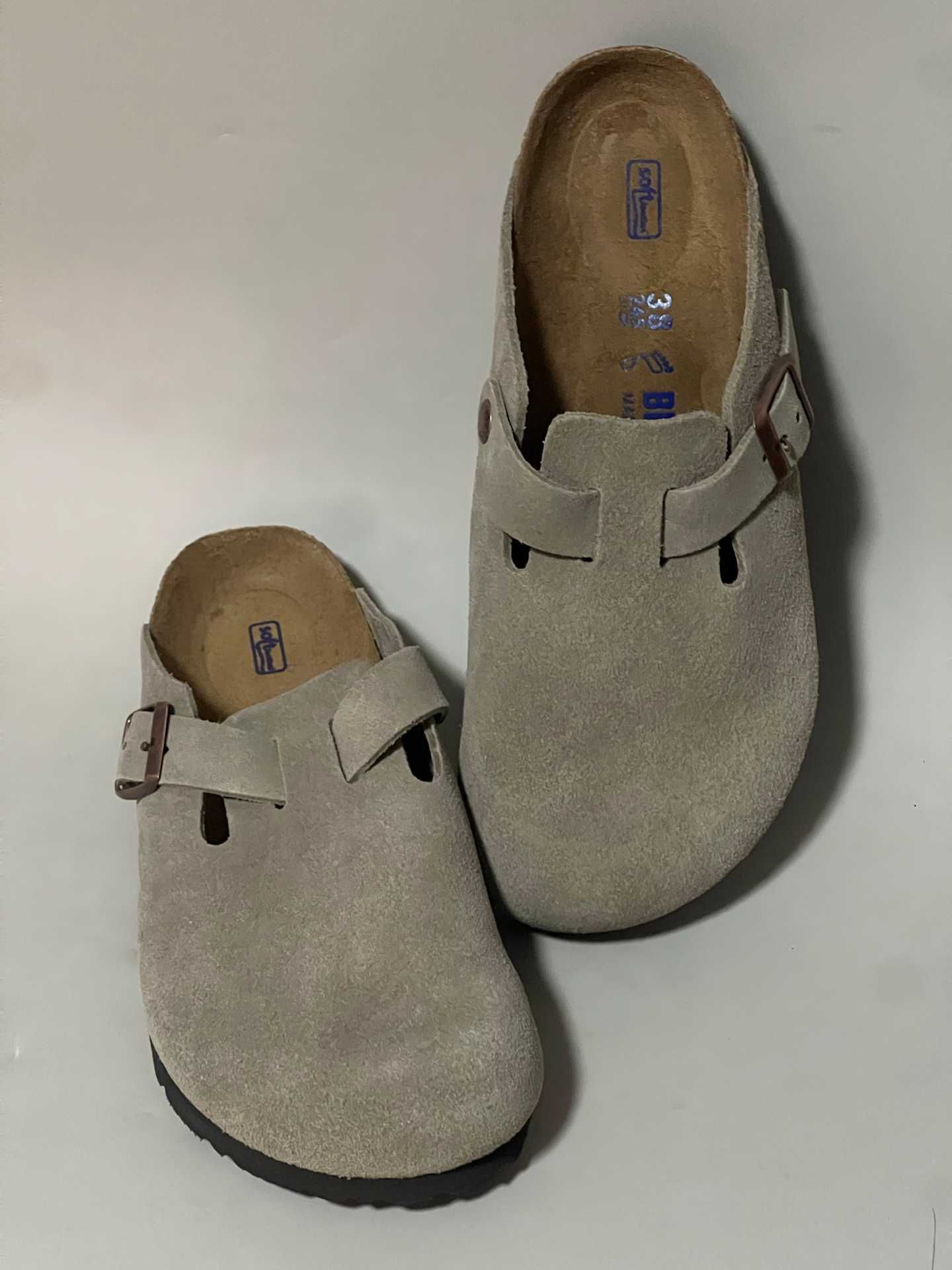 Nowe Birkenstock Boston damskie Grey Klapki R.38