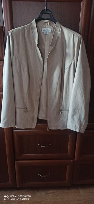 Żakiet marynarka na zameczku beżowa r. 46