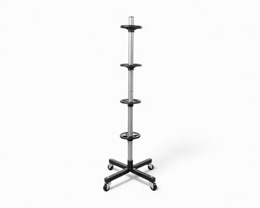 Mobilny stojak na koła Farys z kółkami – wieszak na opony i felgi