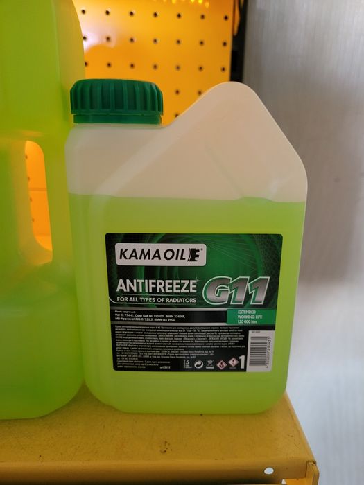 Антифриз червоний G12, зелений, синій 1л, 5л, ,10л Кама