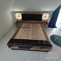 Łóżko SIRIUS CROWN z szafkami nocnymi i oświetleniem