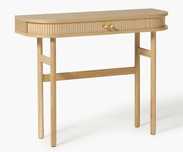 Konsola z ryflowanym frontem Calary jasne drewno 100x80x35cm
