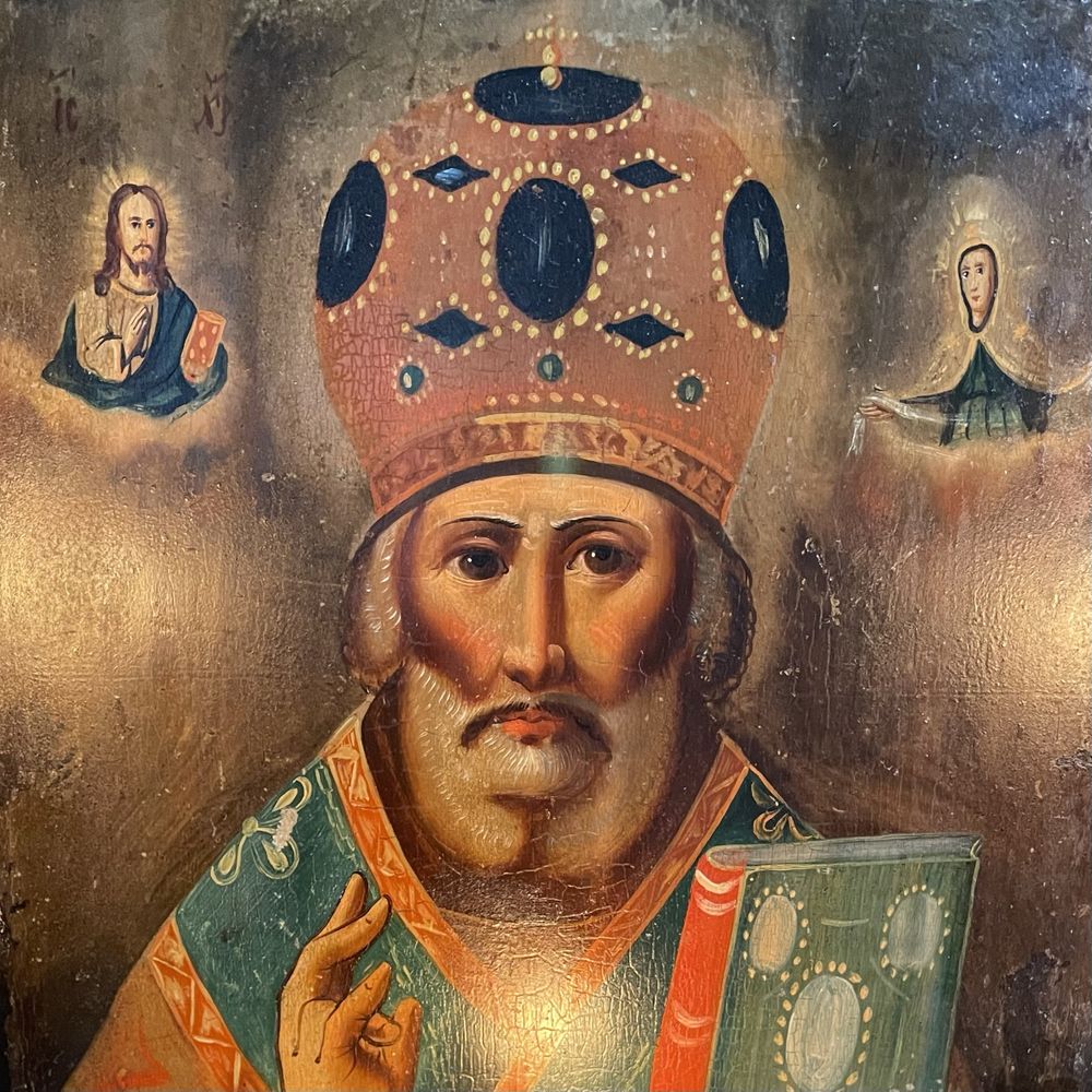 Старинная икона Николая Угодника
