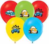 Balony lateksowe różne kolory, autka (5 sztuk). Godan