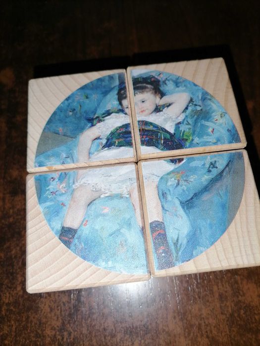 Drewniane klocki - układanka z obrazami