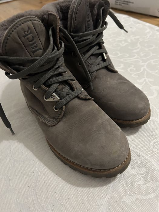 Botki zimowe 39 damskie wiązane skórzane Panama Jack ocieplane