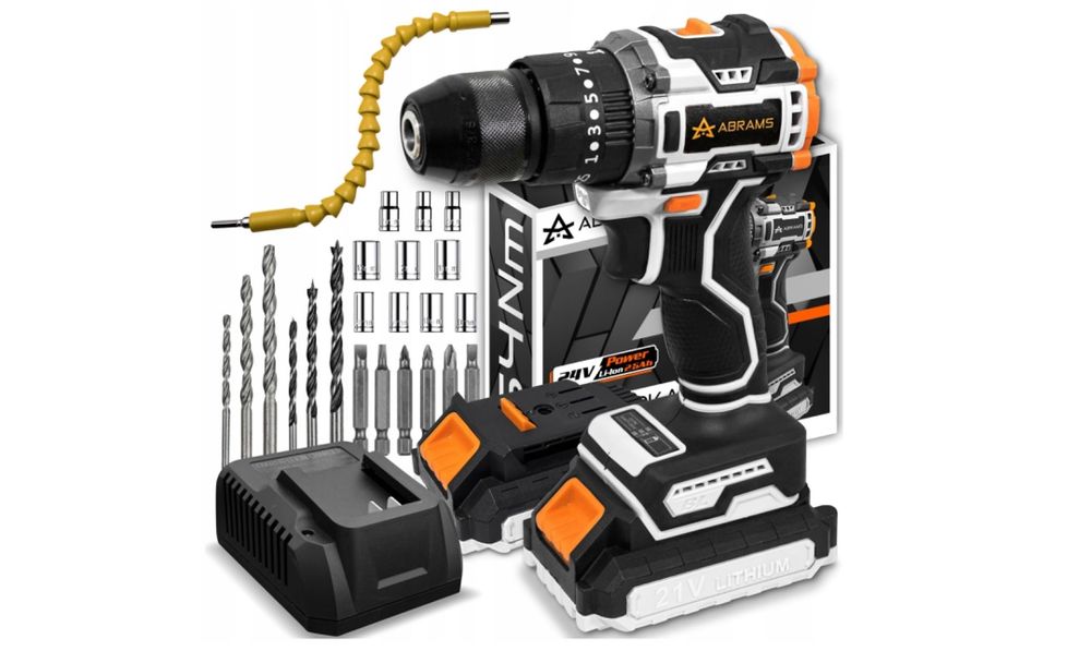 Wiertarko Wkrętarka Akumulatorowa Udarowa Bezszczotkowa 2xaku21v Mocna